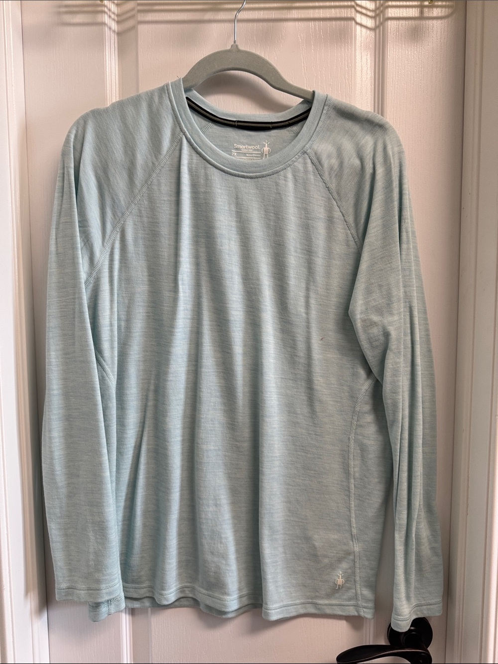 Smartwool women’s Light Blue Merino Crew Long Sleeve